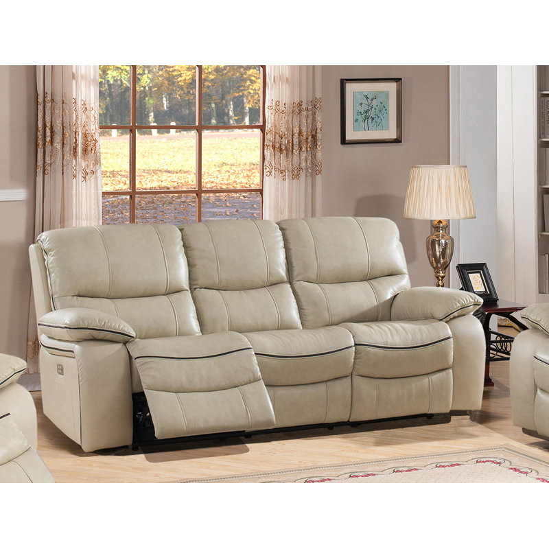Red Barrel Studio® Gunning Leather Reclining Sofa Wayfair